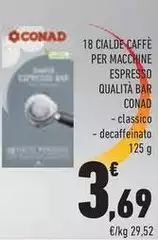 Conad - 18 Cialde Caffè Per Macchine Espresso Qualità Bar