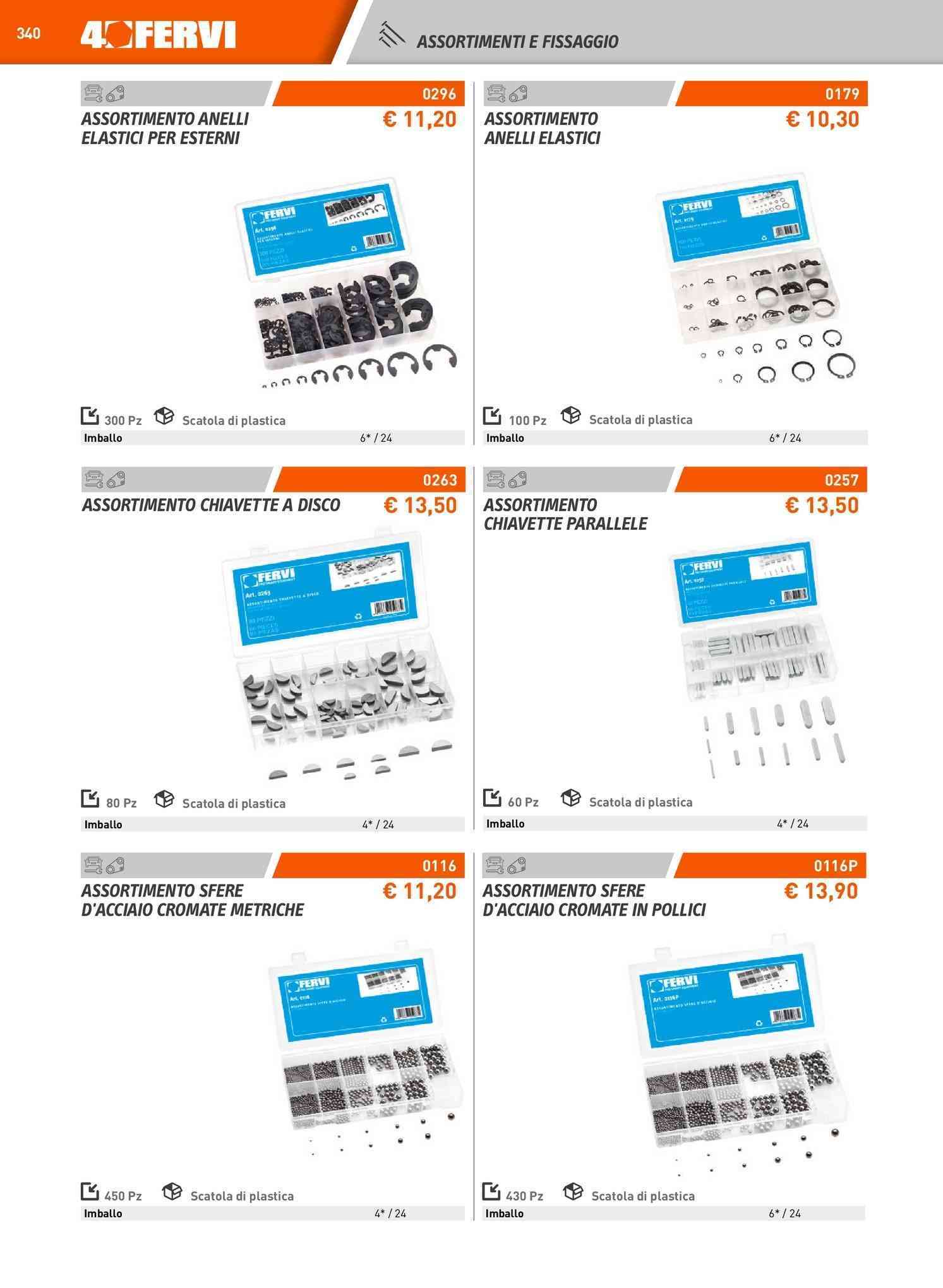 ASSORTIMENTO 100 ANELLI ELASTICI FERVI 0179