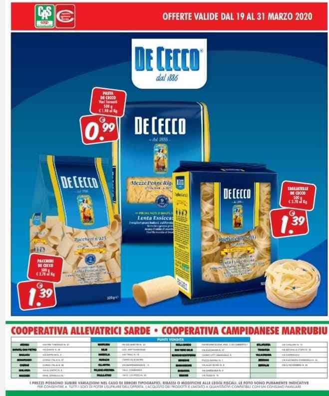 Offerte Pasta De cecco nel volantino di iper supermercati PromoQui