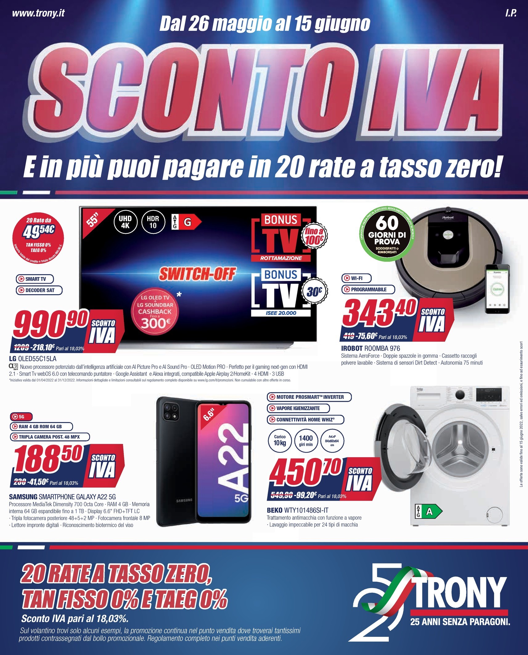 Volantino Trony a Tavullia: offerte di elettronica dal 26/05
