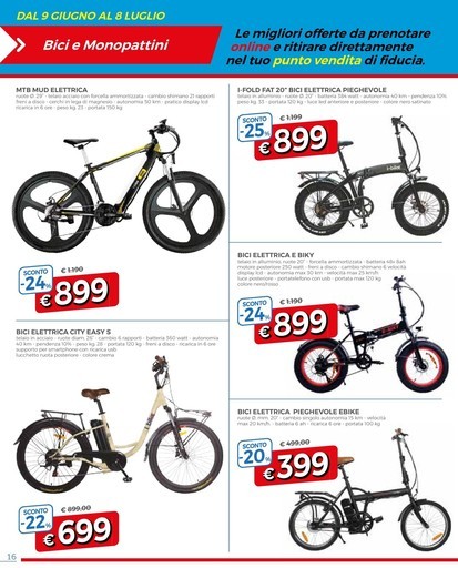 Offerte Bici pieghevole, shopping nel negozio - PromoQui