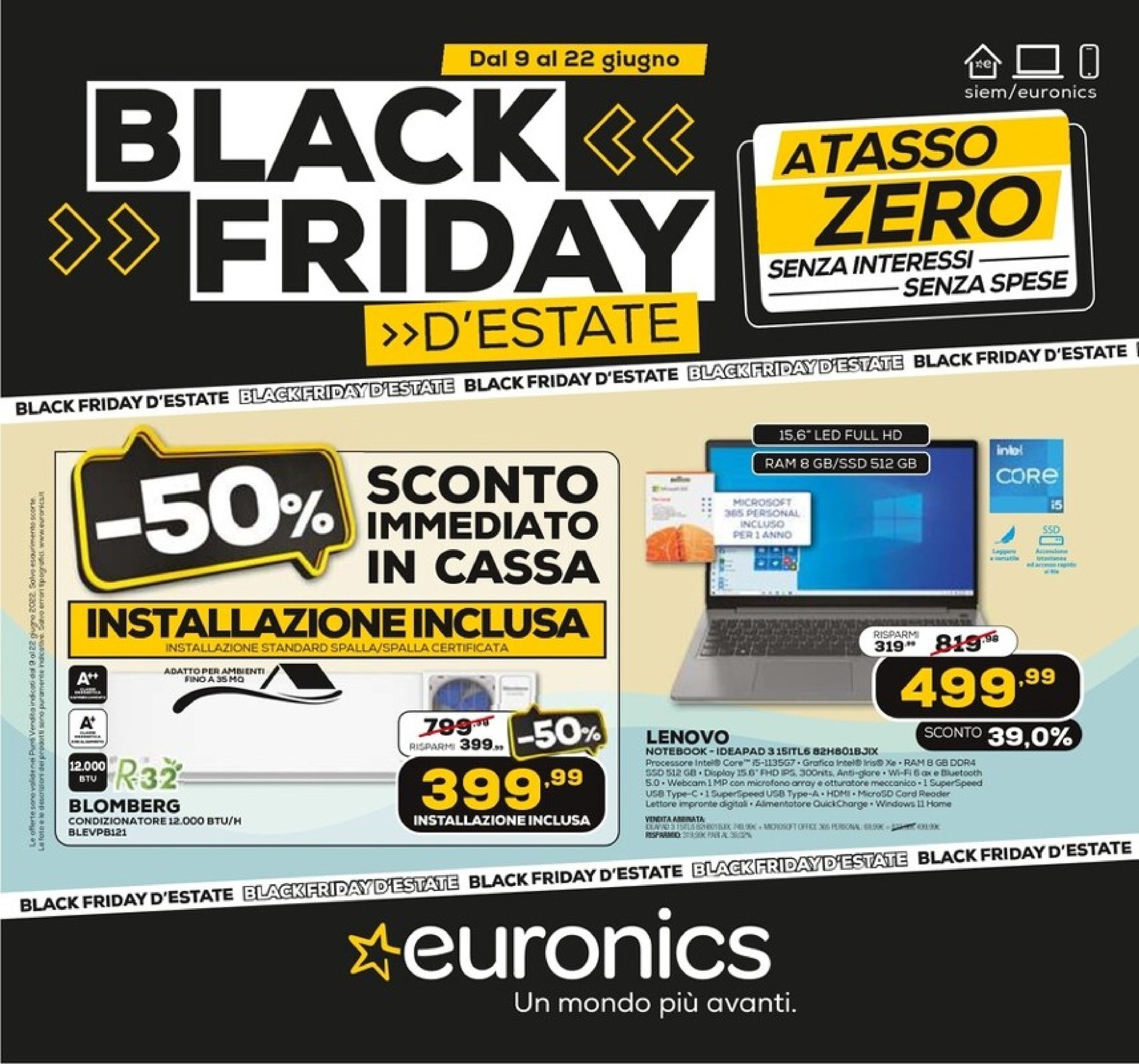 Volantino Euronics Tufano: offerte di giugno, prezzi e sconti dal 09/06