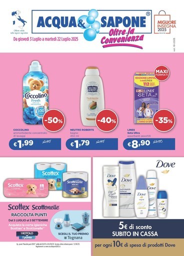 Da giovedi 3 luglio a martedi 22 luglio