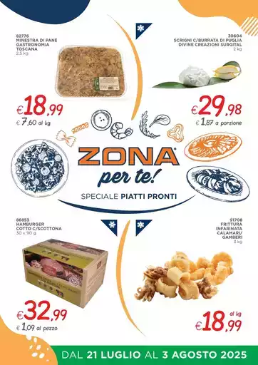 Zona per te! Speciale piatti pronti Zona per te! Speciale piatti pronti