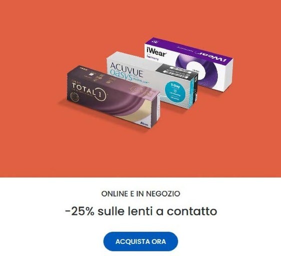 -25% sulle lenti a contatto -25% sulle lenti a contatto