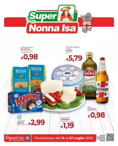 Promozione dal 15 al 27 Luglio 2025 Promozione dal 15 al 27 Luglio 2025