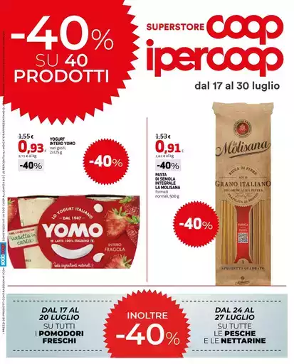 -40% su 40 prodotti -40% su 40 prodotti