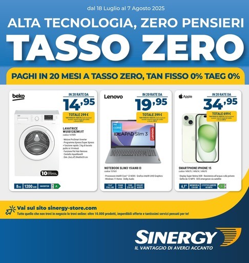 Alta tecnologia, zero pensieri Tasso zero Alta tecnologia, zero pensieri Tasso zero