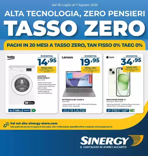 Alta tecnologia, zero pensieri Tasso zero Alta tecnologia, zero pensieri Tasso zero