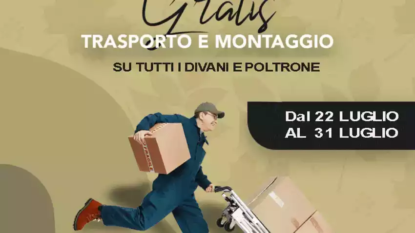 Gratis transporto e montaggio Gratis transporto e montaggio