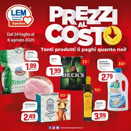 Prezzi al costo Prezzi al costo
