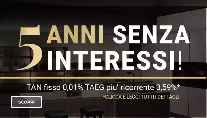 5 anni senza interessi!