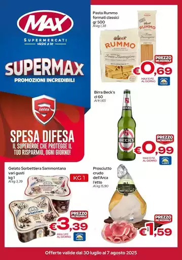Supermax promozioni incredibili Supermax promozioni incredibili