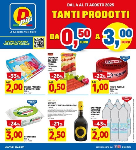 Tanti prodotti da 0.50 euro a 3.00 euro Tanti prodotti da 0.50 euro a 3.00 euro