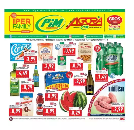 DA MERCOLEDI 6 AGOSTO A DOMENICA 17 AGOSTO 2025