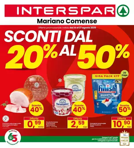 Sconti dal 20% al 50%