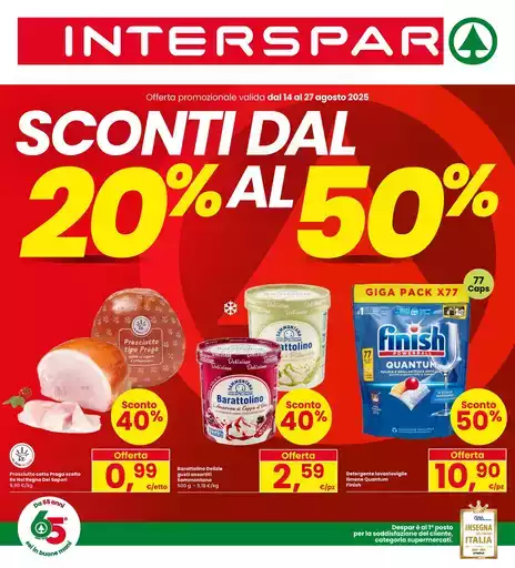 Sconti dal 20% al 50%