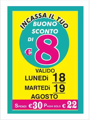 Buono sconto di 8 euro