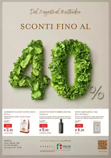 SCONTI FINO AL 40% SCONTI FINO AL 40%