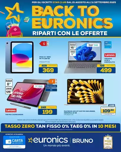 Back to Euronics - Si riparte con le offerte Back to Euronics - Si riparte con le offerte