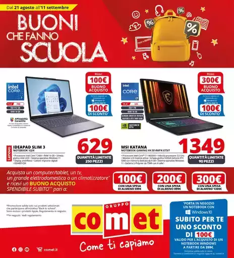 Buoni che fanno scuola da Comet! Buoni che fanno scuola da Comet!