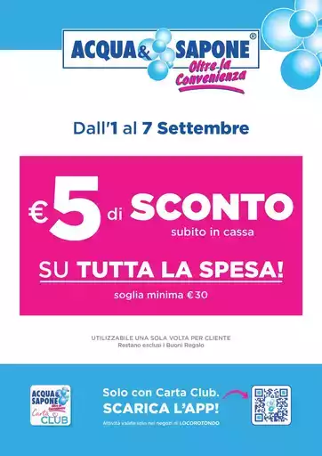 Dall' 1 al 7 settembre Dall' 1 al 7 settembre