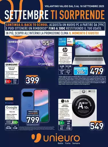 Settembre ti sorprende da Unieuro! Settembre ti sorprende da Unieuro!