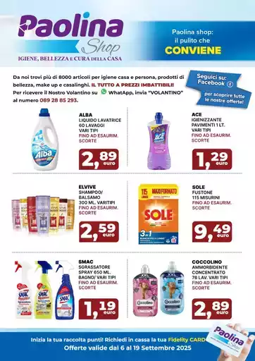 Offerte valide dal 6 al 19 settembre