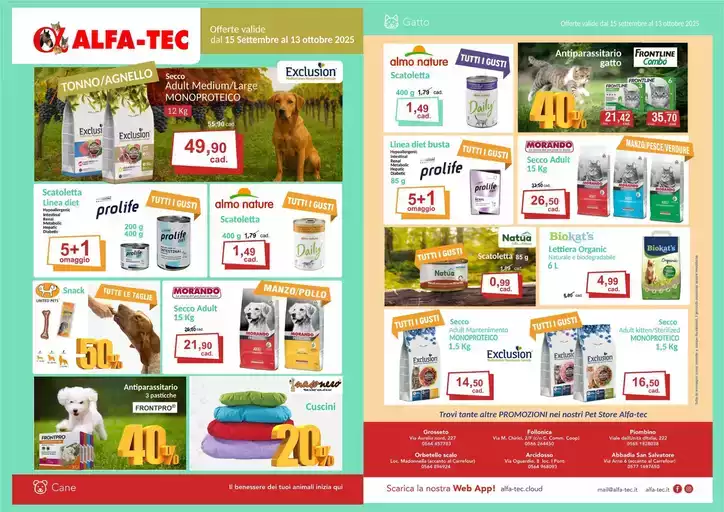 Offerte valide dal 15 settembre al 13 ottobre