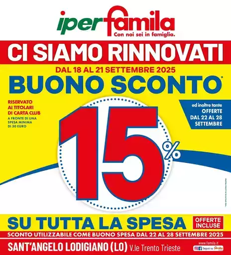 BUONO SCONTO 15%