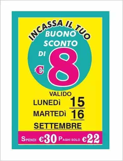 Buono sconto di 8 euro Buono sconto di 8 euro