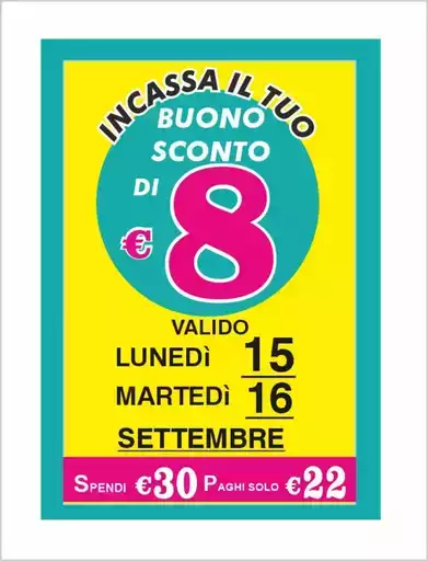 Buono sconto di 8 euro