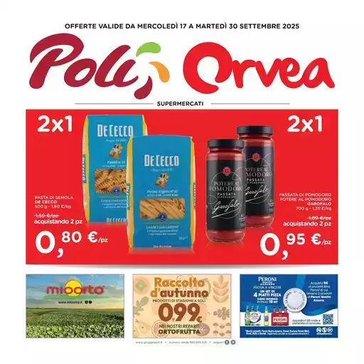 OFFERTE VALIDE DA MERCOLEDÌ 17 A MARTEDÌ 30 SETTEMBRE 2025