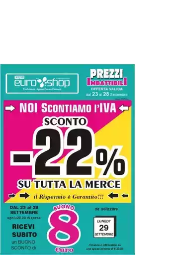Sconto -22% su tutta la merce