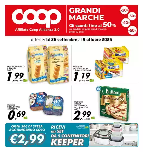 offerte dal 26 settembre al 9 ottobre 2025