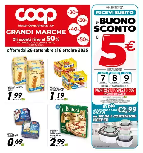 offerte dal 26 settembre al 6 ottobre 2025