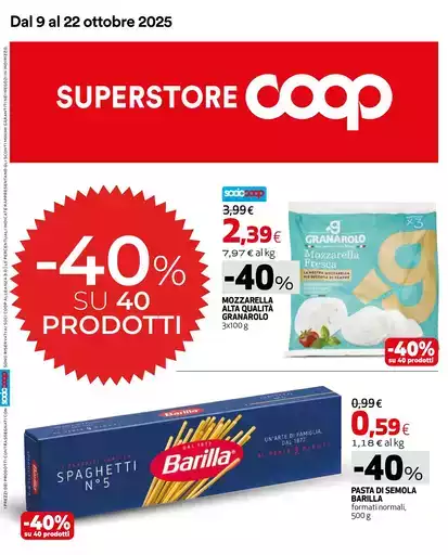 40% su 40 prodotti 40% su 40 prodotti