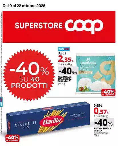 40% su 40 prodotti 40% su 40 prodotti