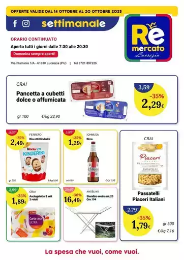 Offerte valide dal 14 ottobre al 20 ottobre Offerte valide dal 14 ottobre al 20 ottobre
