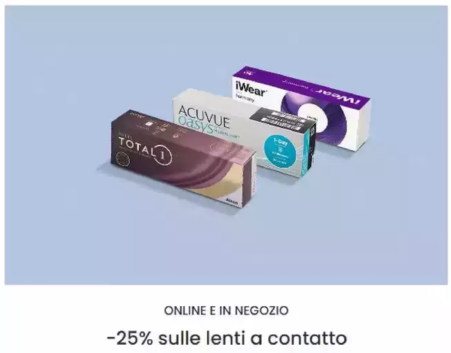 -25% sulle lenti a contatto