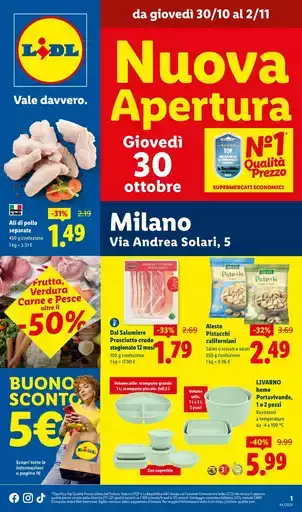 Nuova Apertura Giovedì 30 ottobre