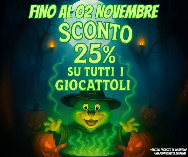 Sconto 25% su tutti i giocattoli Sconto 25% su tutti i giocattoli