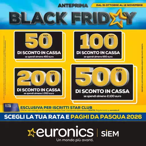 Anteprima Black Friday! Anteprima Black Friday!