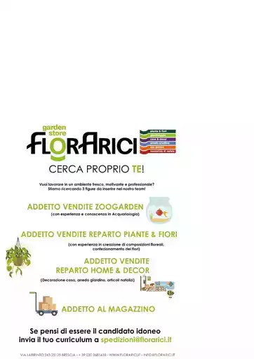 Florarici cerca proprio te! Lavora con Noi! Florarici cerca proprio te! Lavora con Noi!