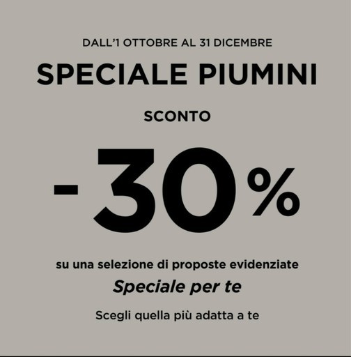 Speciale piumini Speciale piumini