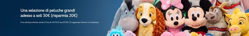Una selezione di peluche grandi adesso a soli 30€