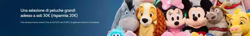 Una selezione di peluche grandi adesso a soli 30€