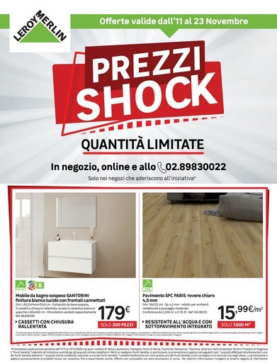 Prezzi shock da Leroy Merlin! Prezzi shock da Leroy Merlin!