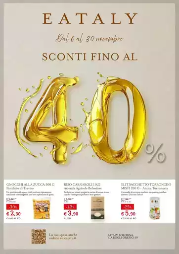 Dal 6 al 30 novembre SCONTI FINO AL 40%