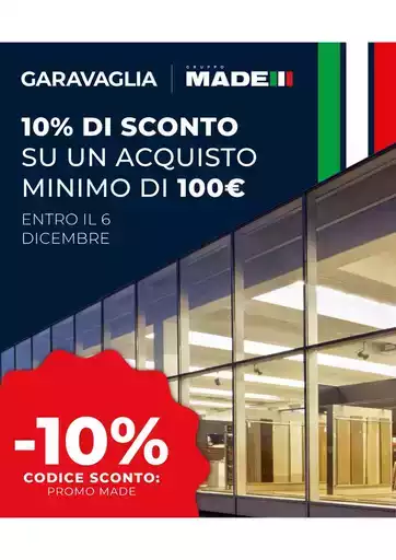 10% di sconto su un acquisto minimo di 100 euro!